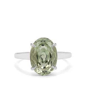  5.45ct The Lazare Cut Prasiolite Sterling Silver Ring