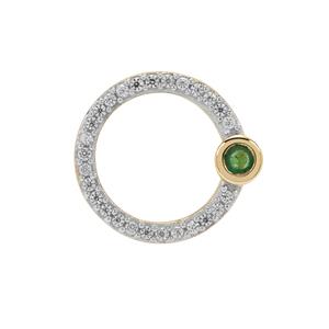 Sakota Emerald & White Zircon 9K Gold Pendant ATGW 0.25ct