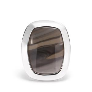 12.40ct Cappuccino Flint Sterling Silver Ring