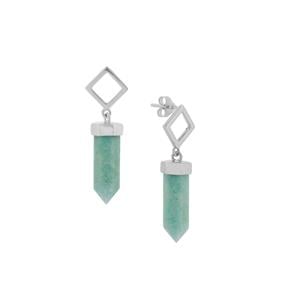 Natural Peruvian Amazonite Earrings in Sterling Silver 15cts