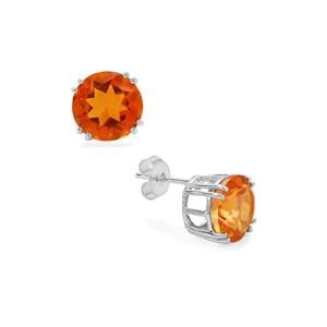 7cts Padparadscha Quartz Sterling Silver Earrings 
