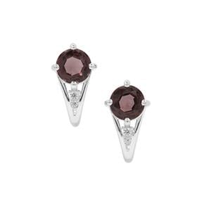 Burmese Spinel Earrings with White Zircon in Sterling Silver 1.34cts