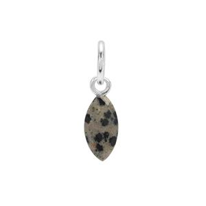 1.85ct Dalmatian Jasper Sterling Silver Molte Charm Pendant 