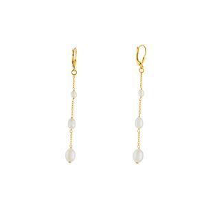 Freshwater Cultured Pearl Gold Tone Sterling Silver Earrings (4 to 8mm)