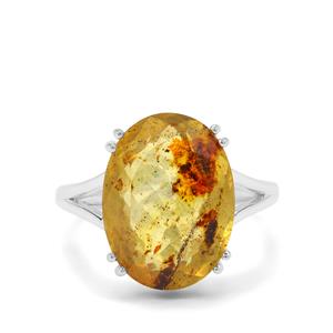 3.75ct Dominican Amber Sterling Silver Ring 