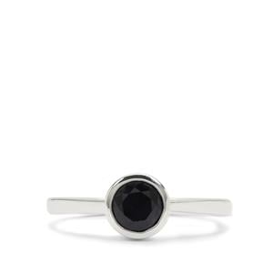 1ct Black Sapphire Sterling Silver Ring 
