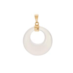 24.50ct White Onyx Gold Tone Sterling Silver Pendant