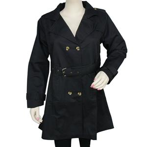 Destello Belted Trench Coat(Black)(Choice of 4 Sizes)