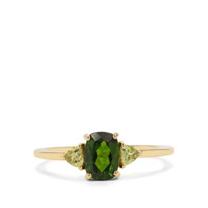 Chrome Diopside & Peridot 9K Gold Ring ATGW 1.16cts