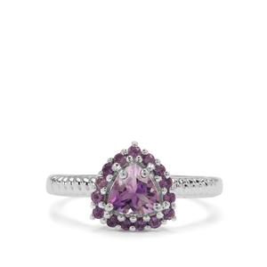 0.85ct Moroccan, African Amethyst Sterling Silver Ring 