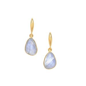 Paul Island Labradorite Earrings in Gold Plated Sterling Silver 6.05cts