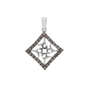 1/3ct Salt & Pepper Diamond Sterling Silver Pendant 