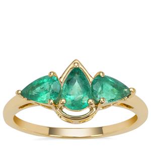 Kafubu Emerald Ring in 9K Gold 1.15cts