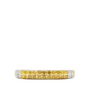 1/4ct Yellow, White Diamonds 9K Gold Ring