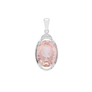 Galileia Topaz Pendant with White Zircon in Sterling Silver 11.54cts