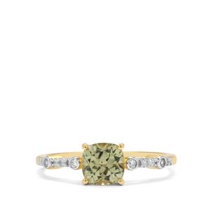 Csarite® & White Zircon 9K Gold Ring ATGW 1.20cts
