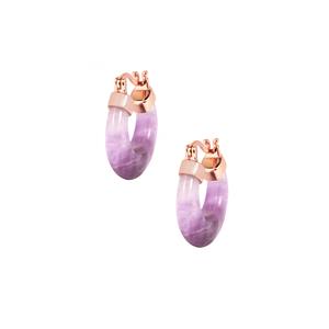 13.50ct Banded Amethyst Rose Gold Tone Sterling Silver Earrings
