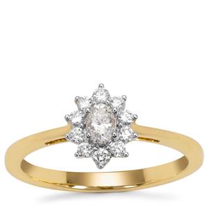 Diamond Ring in 18K Gold 0.38ct