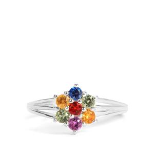 0.76ct Rainbow Sapphire Sterling Silver Ring