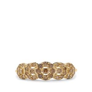 1/2ct Ombre Champagne Diamonds 9K Gold Ring