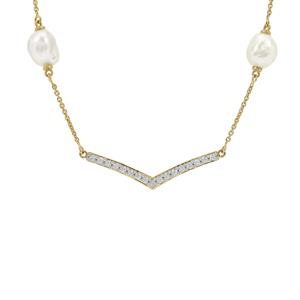 South Sea Cultured Pearl & White Zircon Midas Necklace (8mm)