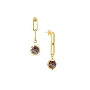 Bobonong Botswana Agate Earrings in Gold Tone Sterling Silver 8.50cts