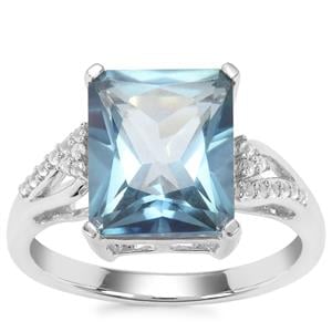 Santa Maria Topaz Ring with White Topaz in Sterling Silver 5.33cts