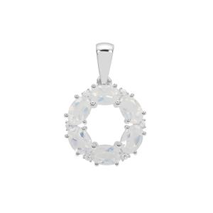 Blue Moon Quartz Pendant with White Zircon in Sterling Silver 2.45cts