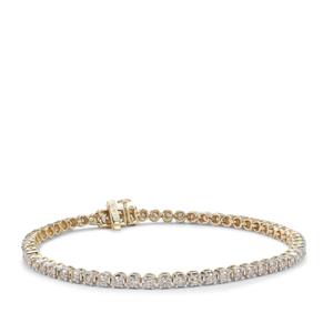3ct Champagne Diamond 9K Gold Bracelet