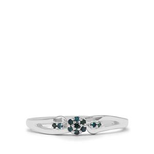 1/20ct Blue Diamonds Sterling Silver Ring