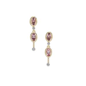 Cherry Blossom™ Morganite & Diamond 9K Gold Tomas Rae Earrings ATGW 1.65cts