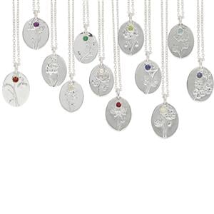 Birthstone Multi-Gemstone Sterling Silver Necklace ATGW 1.45cts - 12 Variations