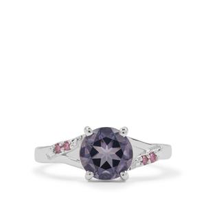 Blueberry Quartz & Purple Diamond Sterling Silver Ring ATGW 1.75cts