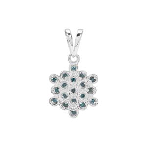 1/8ct Blue Diamond Sterling Silver Pendant