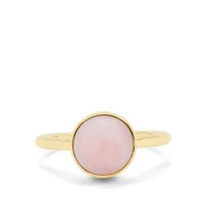 Peruvian Pink Opal Ring in Gold Plated Sterling Silver 2.43cts