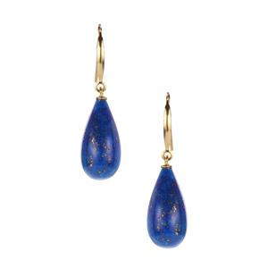 Lapis Lazuli Earrings in Gold Tone Sterling Silver 30cts