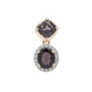 Burmese Purple Spinel Pendant with White Zircon in 9K Gold 1.60cts