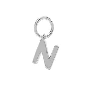 Molte N Letter Charm in Sterling Silver