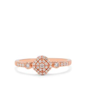 1/4ct Natural Pink Diamond 9K Rose Gold Ring