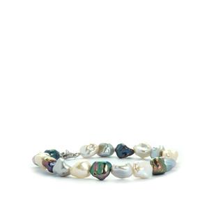 Baroque Cultured Pearl Bracelet in  Sterling Silver (10mm x 8mm)