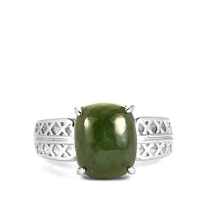 4.94ct Nephrite Jade Sterling Silver Ring