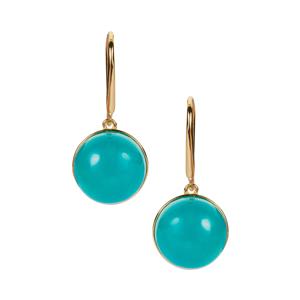 12.50ct Amazonite Gold Tone Sterling Silver Earrings (F)