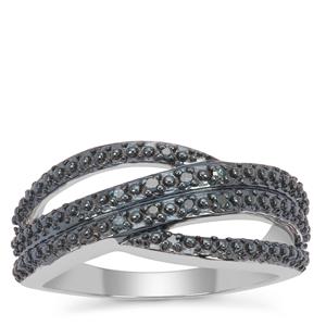 Blue Diamond Ring in Sterling Silver 0.06ct