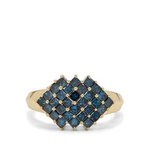 1.45ct Blue Diamond 9K Gold Ring 