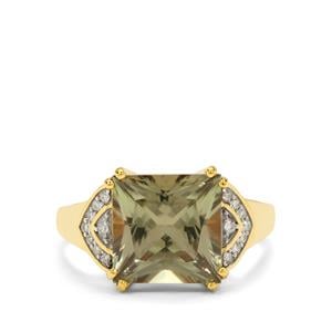 Csarite® & Diamond 18K Gold Lorique Ring MTGW 5.08cts