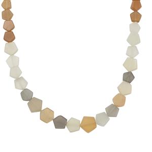  78.90ct Colours Of Moonstone Sterling Silver Necklace 