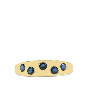 Natural Royal Blue Sapphire 9K Gold Ring 0.8ct