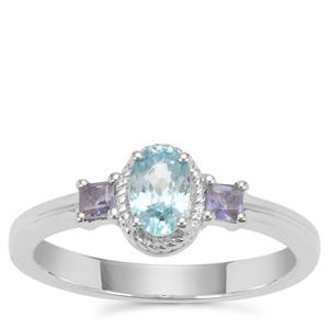 Ratanakiri Blue Zircon Ring with Iolite in Sterling Silver 0.92ct