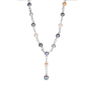 Tahitian and South Sea Cultured Pearl Sterling Silver Necklace 