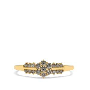 1/3ct Bluish Grey Diamonds 9K Gold Ring 